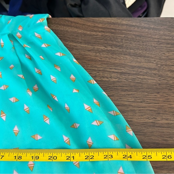 Moon Collection Teal Dress with Gold Patterns Size M - Picture 11 of 12